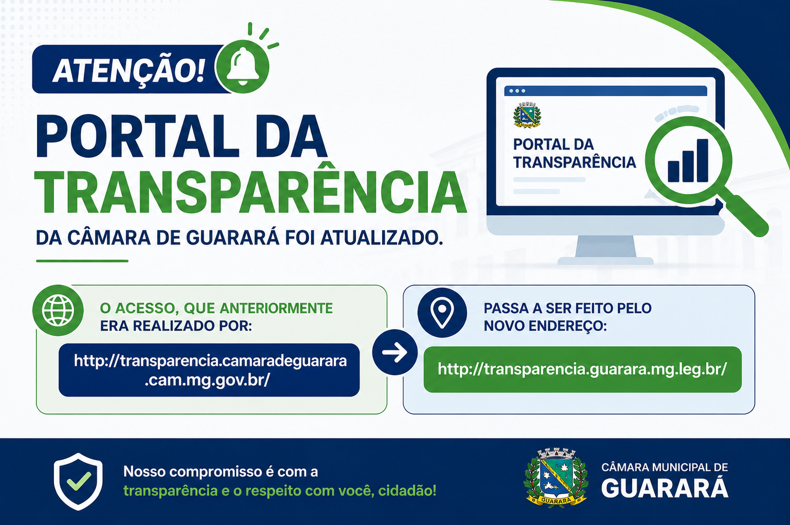 Portal da Transparência da Câmara passa por atualização de endereço